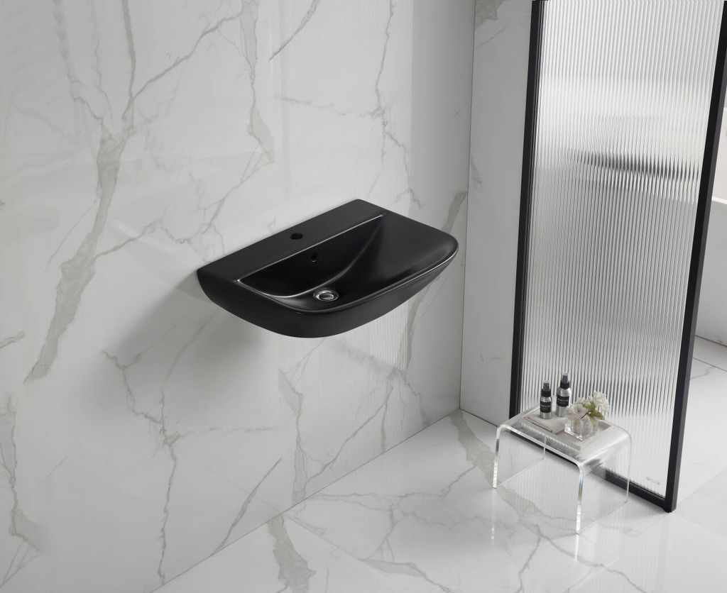 sanicomfort Waschbecken Rivo 60 cm schwarz matt, Hänge Produktbild 