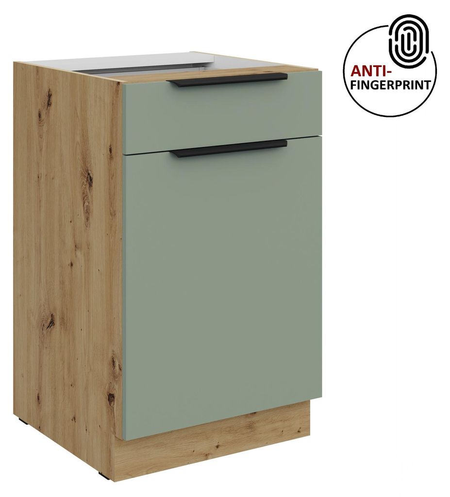Küchen Unterschrank 50 cm Küche ARIA Aquamarin ultra matt + Produktbild 