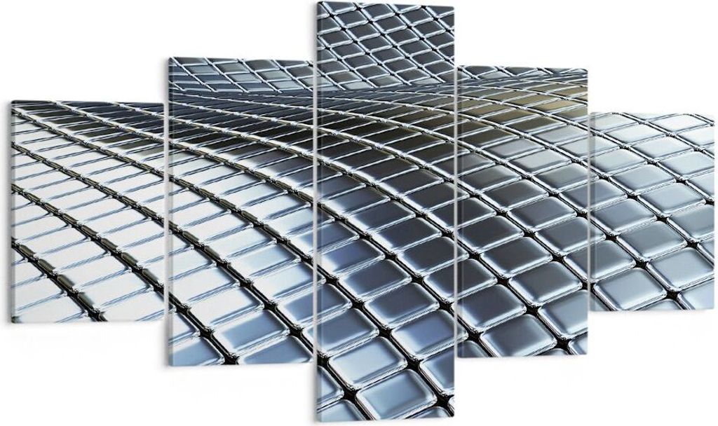 Bild auf Leinwand - Leinwandbild - Metall Matte Chrom Aluminium - 125x70cm - Wand Bild - Wanddeko - Leinwanddruck - Bilder - Kunstdruck - Wanddekor...