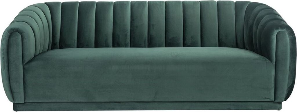 Casa Padrino Luxus Samt Sofa Grün 230 x 95 x H. 84 cm - Wohnzimmer Sofa - Wohnzimmer Möbel - Luxus Möbel - Wohnzimmer Einrichtung - Luxus Einric...