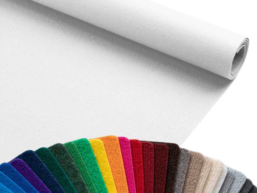 Primaflor Messe- & Eventteppich Hochzeitsläufer Rips DUBLIN - Polar Weiß - 1,00m x 1,50m - Meterware - Viele Farben - Schwer Entflammbarer Messet...