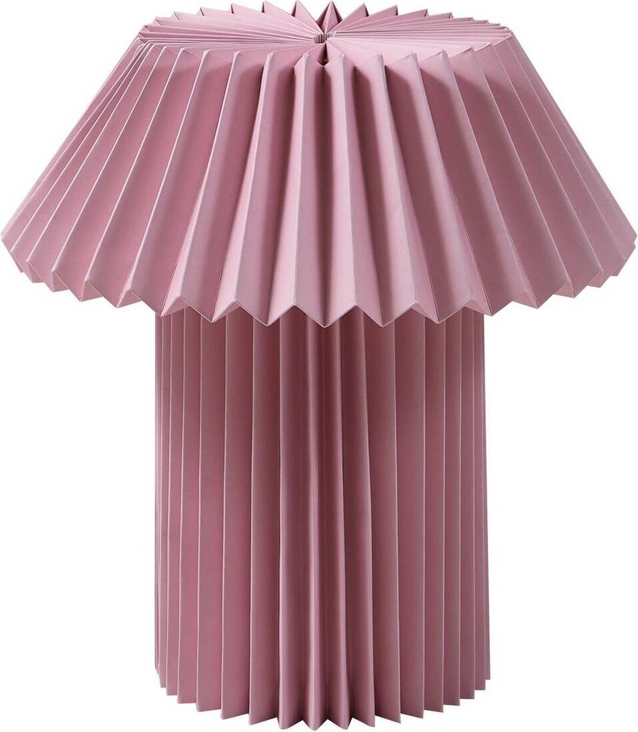 Lindby Tischleuchte Magali, rosa, Papier, Ø 34 cm, E14