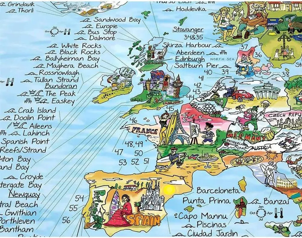 Awesome Maps Carte Surftrip Edition Originale Multicolore Taille Unique