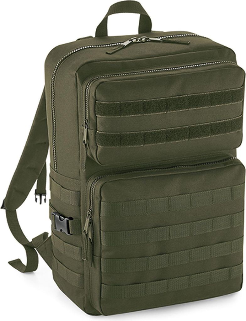 BagBase BG848 | MOLLE Tactical Backpack, 30 x 45 x 22 cm - Farbe: Military Green - Größe: 30 x 45 x 22 cm