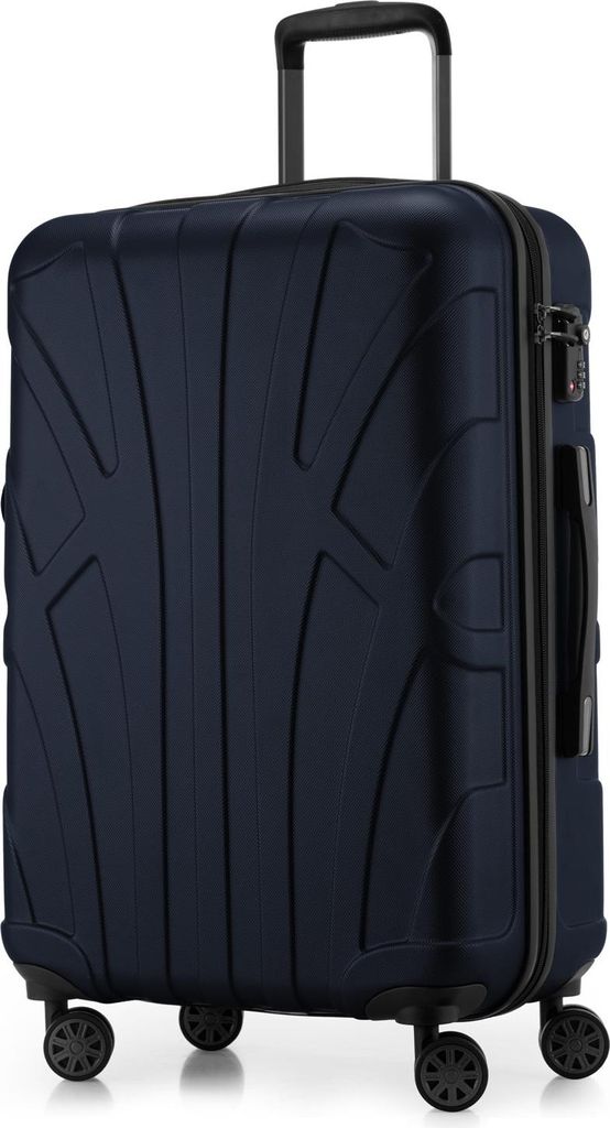 Suitline - Hartschalen-Koffer mittelgroß mit Dehnfuge Check-In Gepäck Trolley erweiterbar Rollkoffer Reisekoffer, größe M, 4 Rollen, TSA, 66 cm...