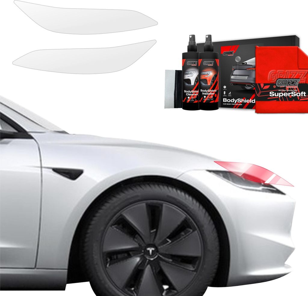 2in1 Schutzfolie Grizz Protector für Scheinwerfer - Tesla Model 3 (2021-2025)