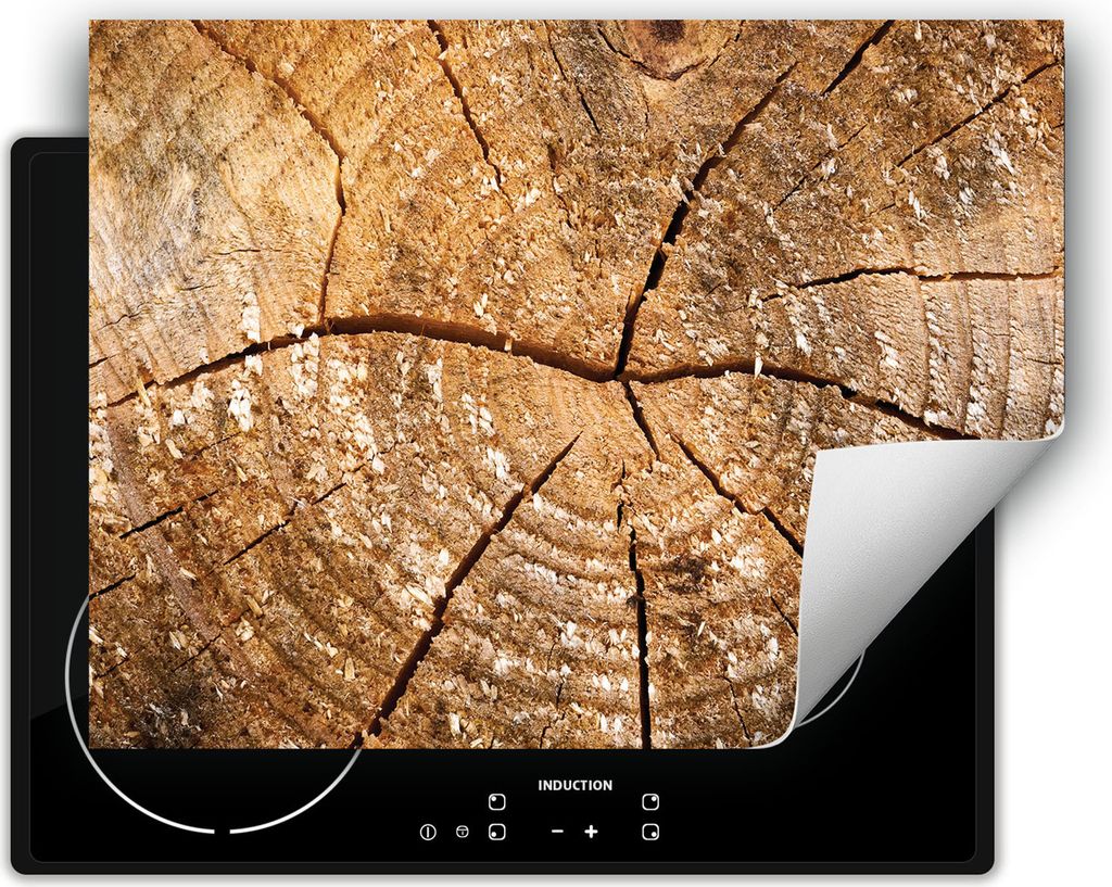 DarHaus Herdabdeckplatte 70x52 cm Anti Rutsch Matte Aufrollbar, Baum - Holz