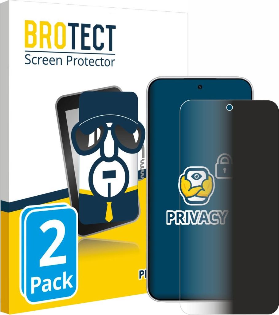 2x BROTECT Sichtschutzfolie für Xiaomi Redmi Note 15 Pro 4G Anti-Spy Privacy Sichtschutz Blickschutz Folie Blaulicht-Schutz