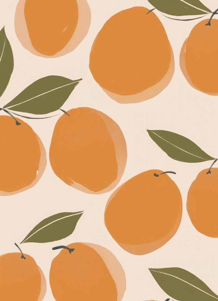 Plakat 13x18cm Muster für Kinder, Mädchen und Jungen - Orangen