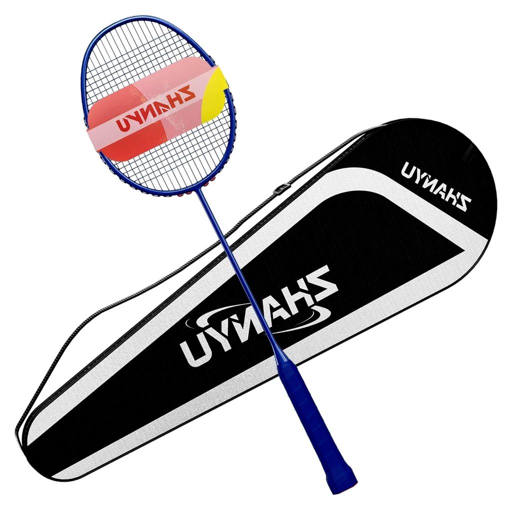 Badmintonschläger aus 100% Vollkohlefaser, ultraleicht, geeignet für Training und Freizeit, inklusive 1 Schläger und 1 Schlägerbeutel