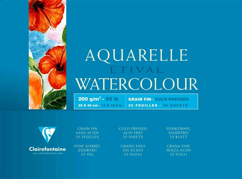 Offerta Clairefontaine Aquablock 30x40 200g - 25 Fogli Carta Acquerello