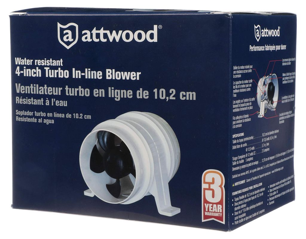 Attwood Turbo 4000 dmuchawa wentylator osiowy 4" | Zdjęcie produktu 