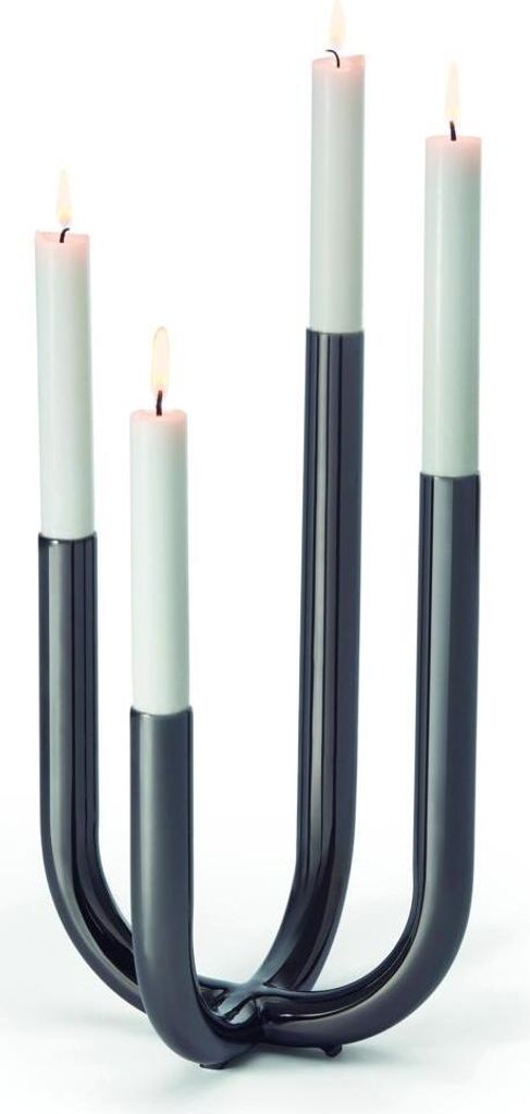 Philippi Festive 4er Leuchter Edelstahl, black chrom, 30 cm (h) 133007
