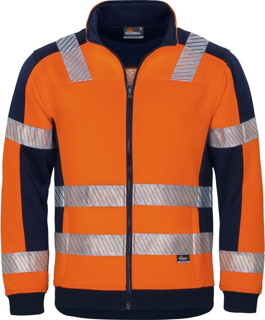 Vizwell Warnschutz Innenjacke mit Waffelmuster VWFC622 Gr. S Orange/Marine