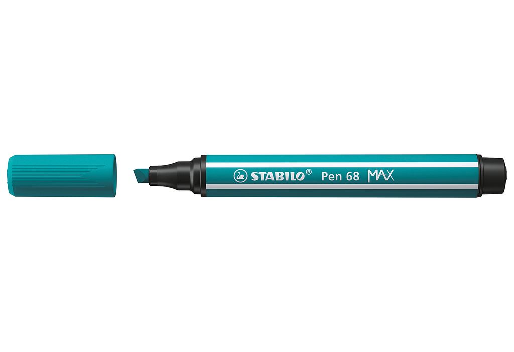 STABILO Pen 68 MAX, 1 Farben, Türkis, 5 mm, 1 mm, Türkis, Rund