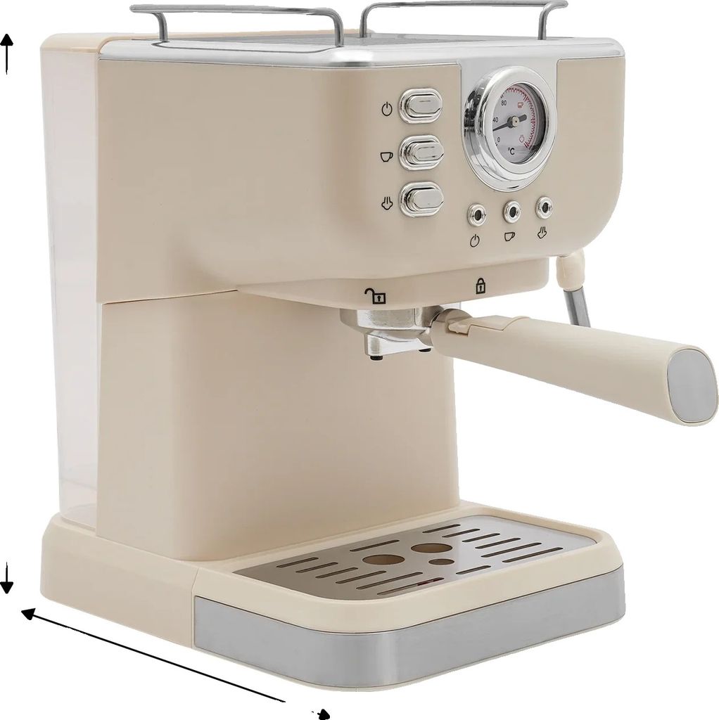 Halbautomatische Kaffeemaschine, 20 Bar Druck, 1,5 L Wassertank, Milchaufschäumfunktion, Bild