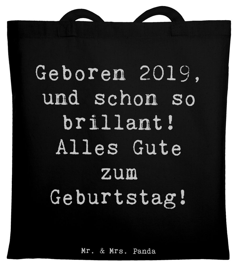 Mr. & Mrs. Panda Beutel Spruch 2019 Geburtstag - Schwarz - Geschenk, Geburtsjahr, totebag, Glückwunsch, Geburtstagsgeschenk, Geburtstagsparty, Geb...