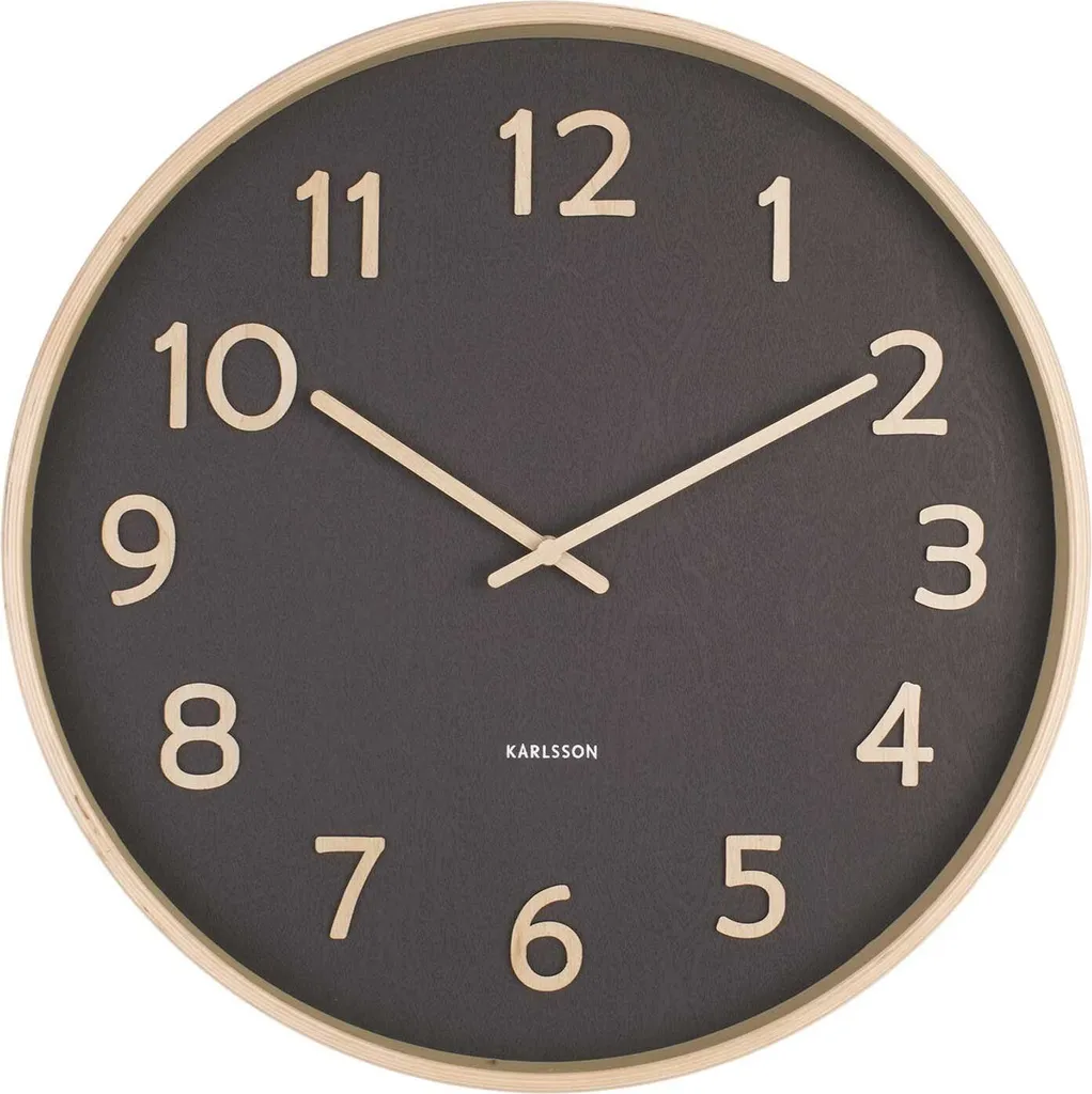 Horloge Murale en Bois Noir pour Bureau - Décoration Murale Zen Chic