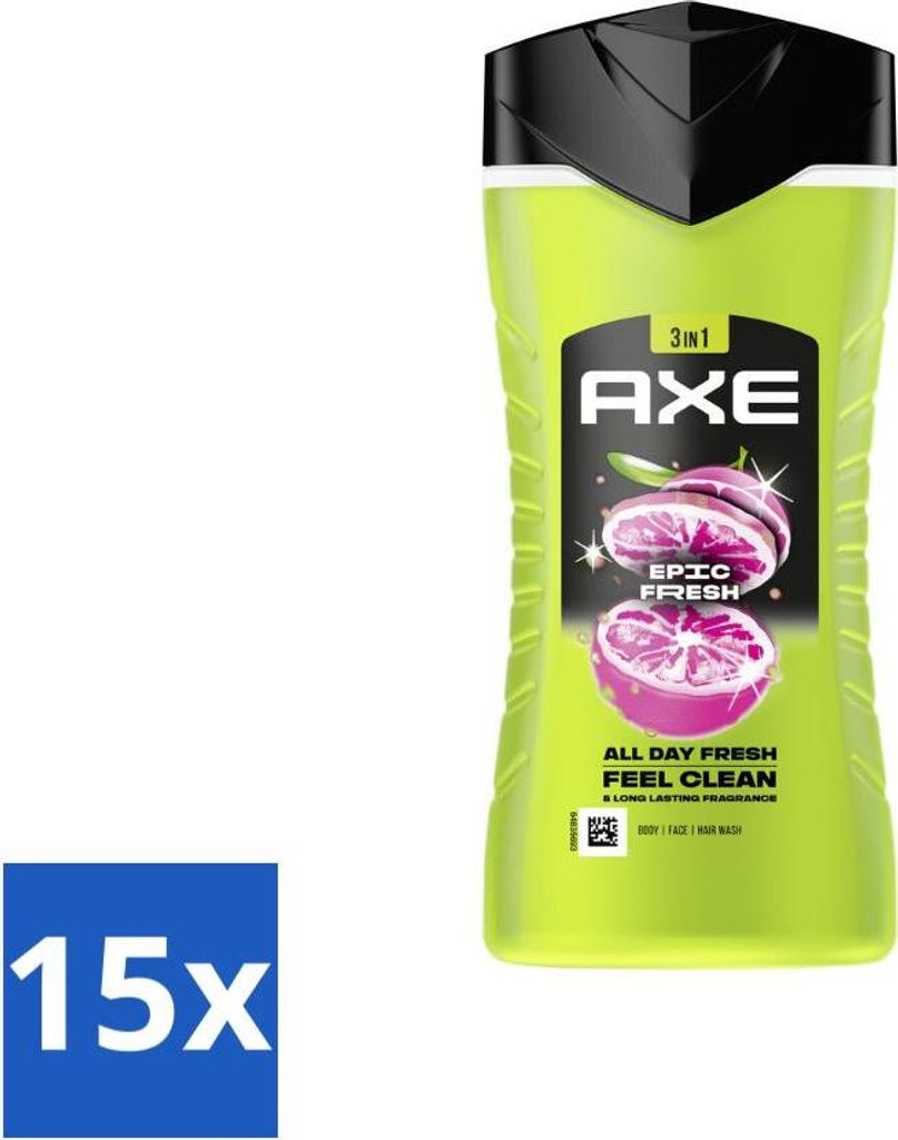 Axe 3-in-1 Duschgel Epic Fresh 250 ml - Vorteilspack - 15 Stücke