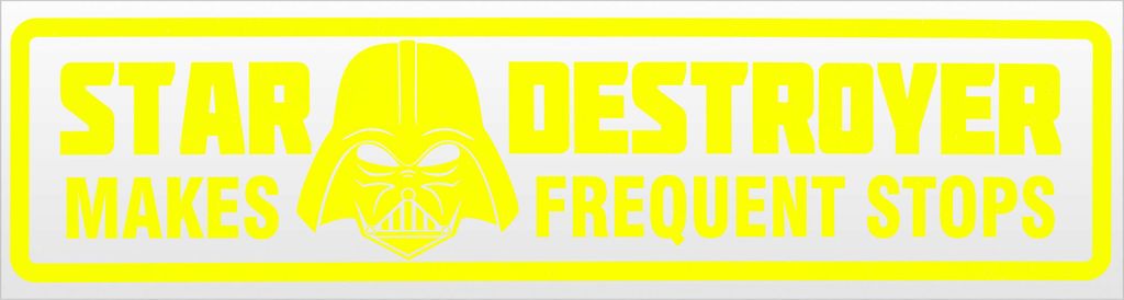 Kiwistar Frequent Stops Star Destroyer Magnetschild Schild magnetisch - 60cm Neongelb - Magnetfolie für Auto PKW Kfz