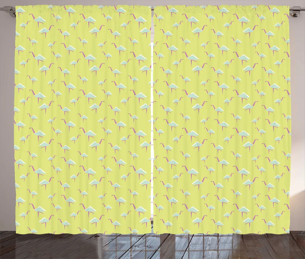 Rideaux Universels à Motifs Oiseaux Exotiques Turquoise 280 x 225 cm