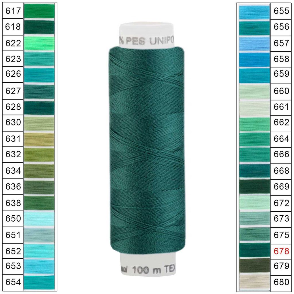100m / 1 Spule Unipoly 120 TEX14x2 Polyester dunkelgrün