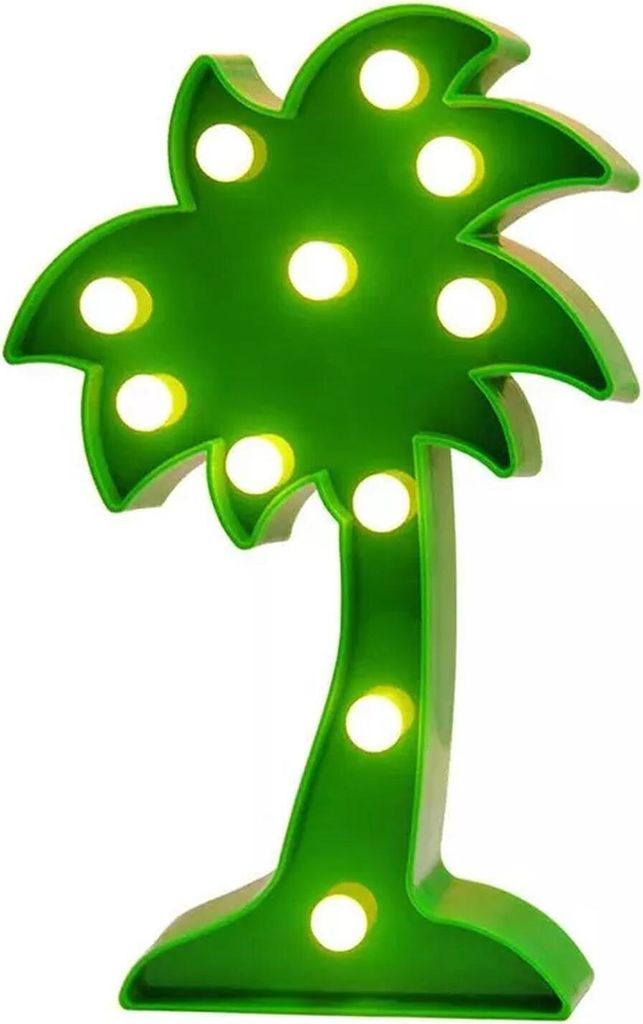 LED Leuchtschild, 3D Aufsteller Palme grün, ca. 25,5 x 15,5 x 2,8 cm