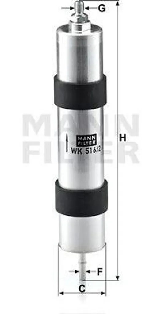 MANN-FILTER WK 516/2 Filtre à carburant pour BMW Z8 E52 et Série 5 E39