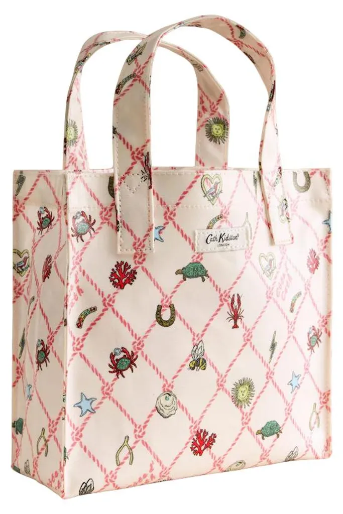 Sac à dos Cath Kidston CT258 rose et beige avec pendentif décoratif