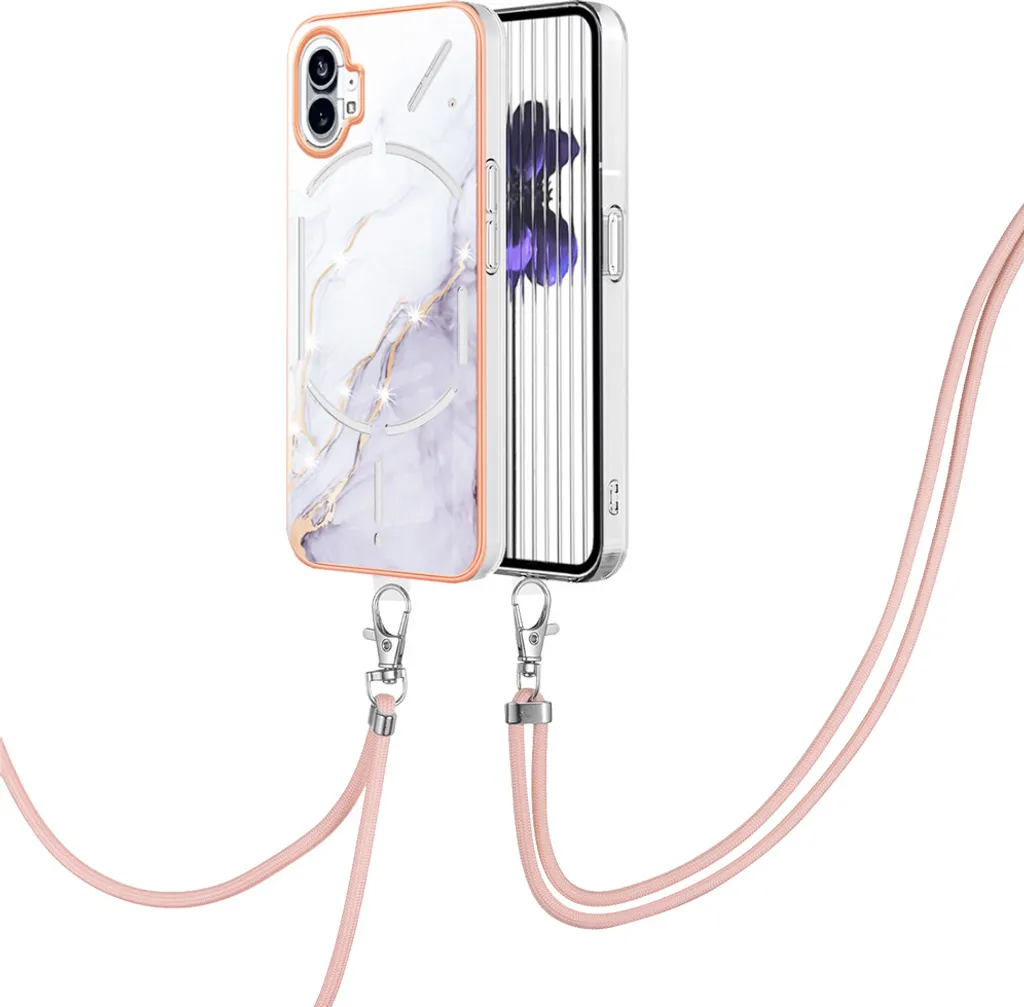 HomiTunky Custodia per Cellulare Girocollo per Nothing Phone 4A Tracolla - Collana/Necklace Cordoncino, Practical Stylish Trasparente Silicone TPU Flessibile Antiurto Protettivo Cover, Nero