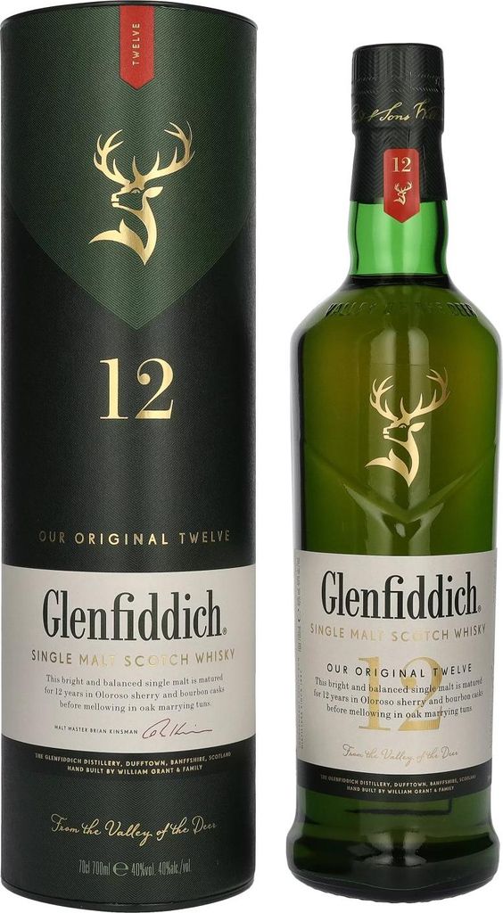Glenfiddich 12 Years Single Malt Scotch Whisky v darčekovom Obrázok produktu 