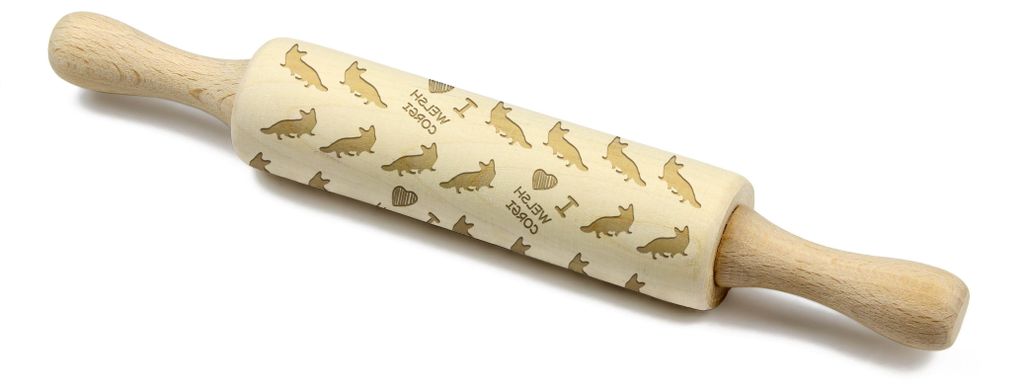 Walisischer Corgi - kleiner Nudelholz mit Hund, Teigrolle mit Mustern, Gadget für Keramiker der Marke Art-Dog