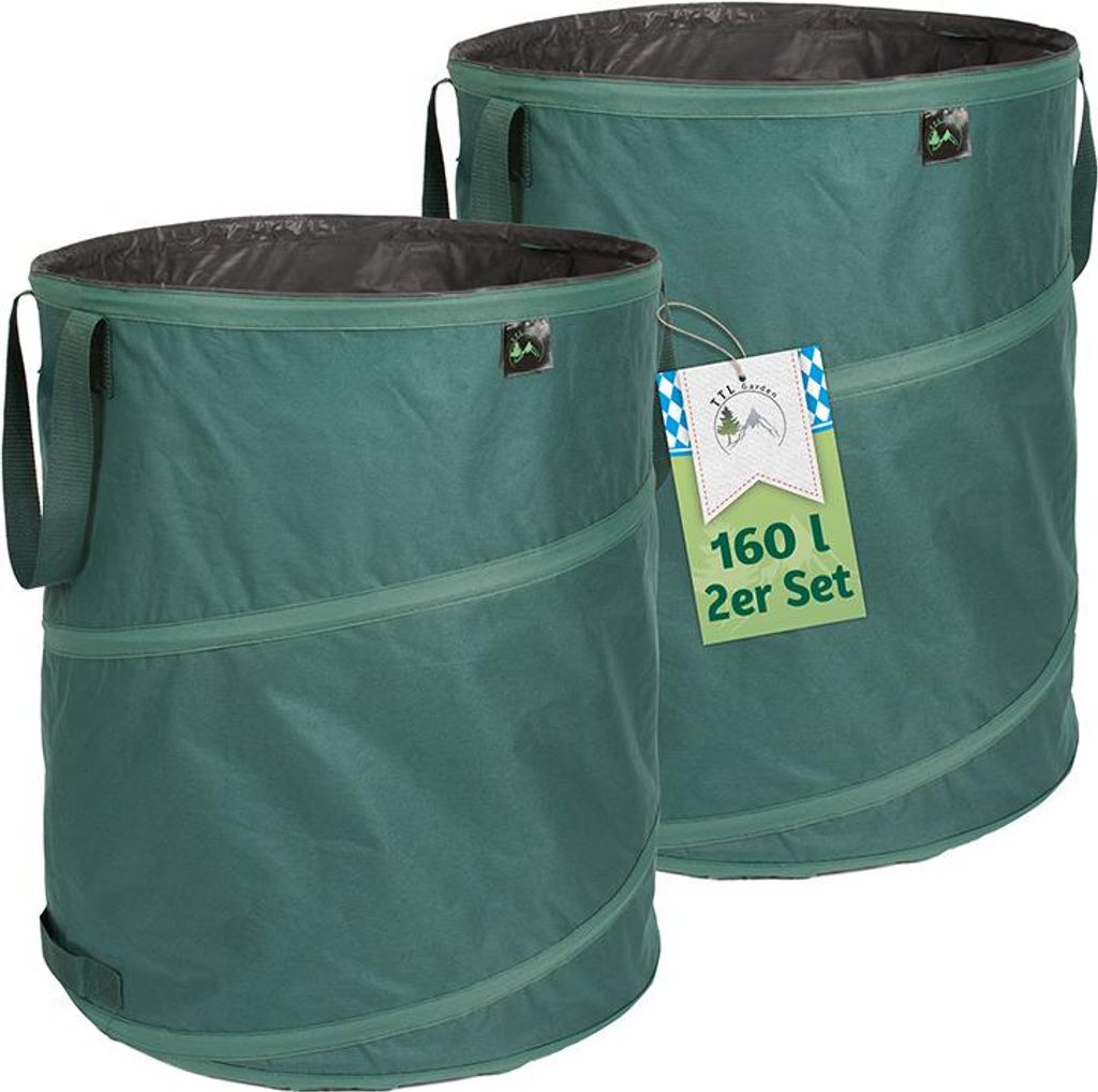 TTL GARDEN Gartenabfallsack PREMIUM 2er Set 160L grün Produktbild 