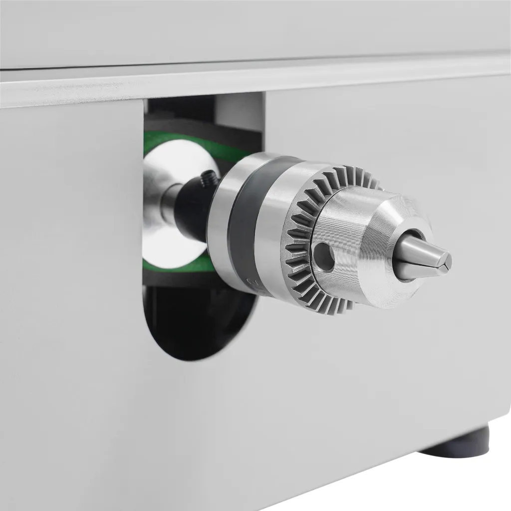 Mini scie à table à vitesse réglable et design compact en métal gris - 5
