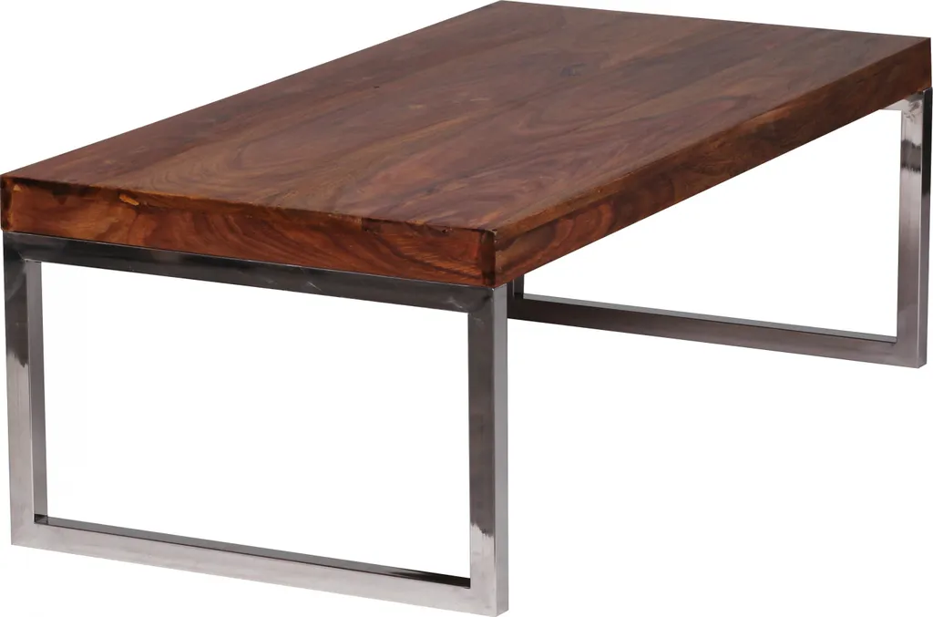 Table de Salon Rectangulaire en Bois Massif Sheesham 120 cm Wohnling