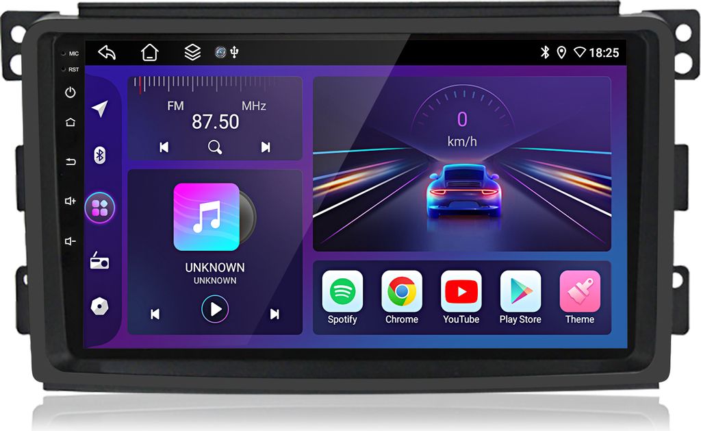6+128G Carplay Android 15 Autoradio Für Smart Fortwo 451 454 2005-2015 GPS NAVI DAB+ SWC 4G WIFI BT USB DSP 8-Kern