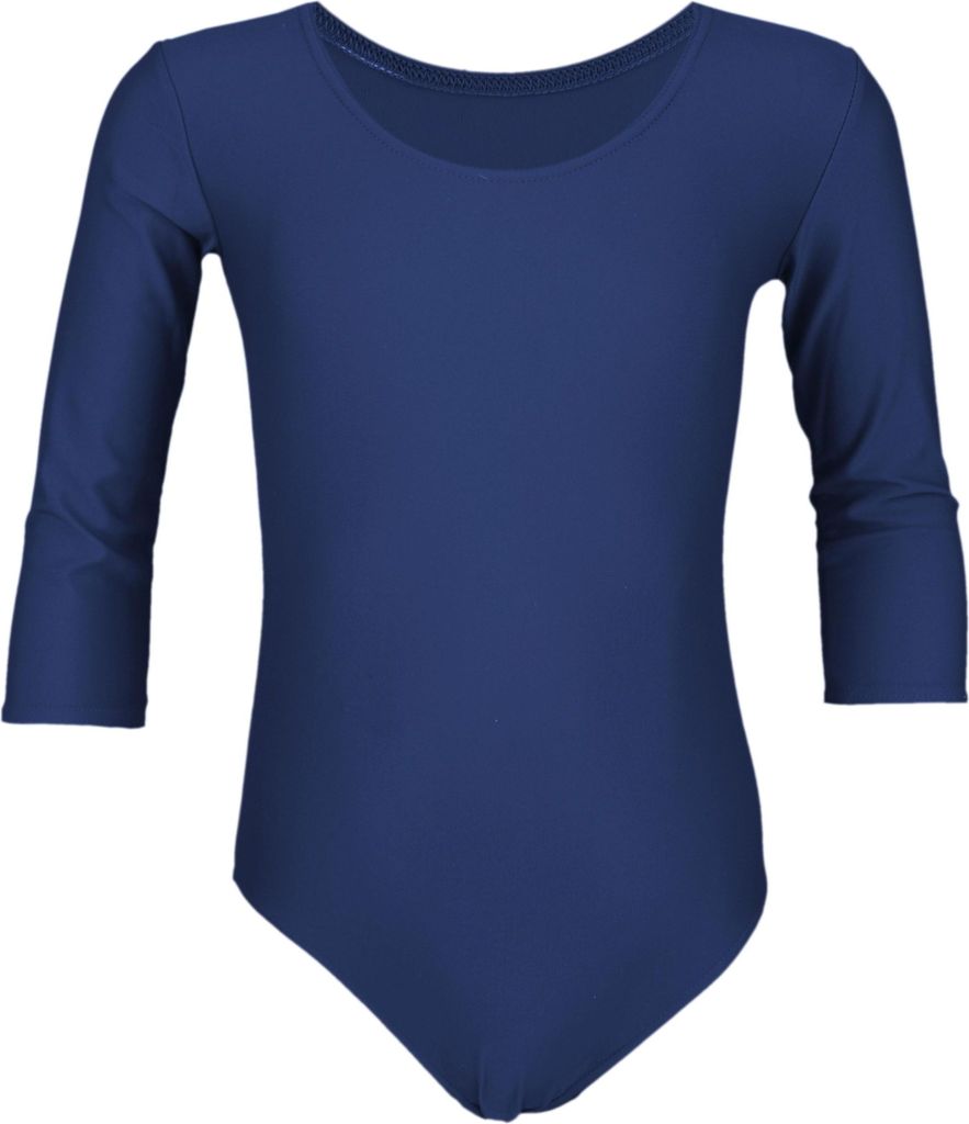 Aquarti Mädchen Ballett Trikot 3/4 Arm Gymnastik Ballettanzug, Farbe: Dunkelblau, Größe: 152