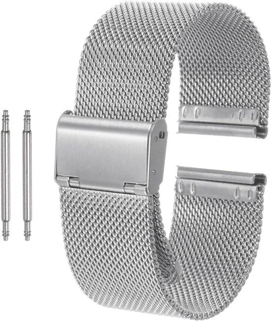 Bracelet de montre maille milanaise 24 mm en acier argent robuste