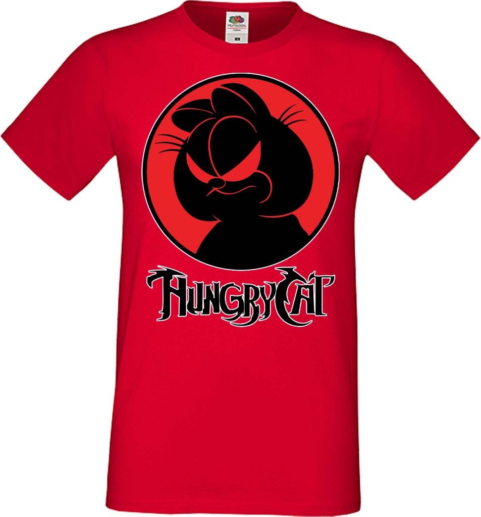 Herren T-Shirt Manga Anime Thundercats Garfield Garfield, Man 2XL / Rot