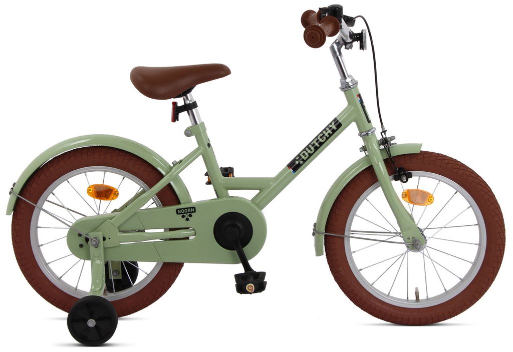 Nogan Dutchy Kinderfahrrad 16 Zoll Grün | Komplett mit Stützräder