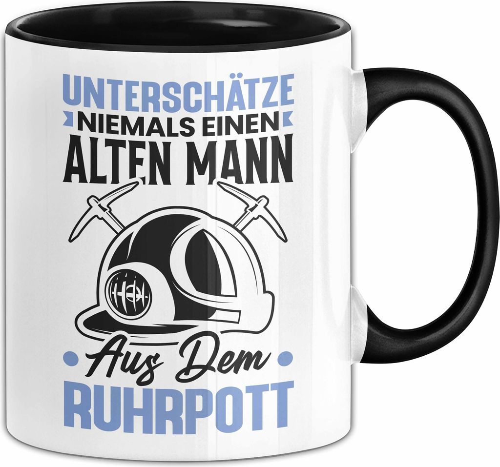 Ruhrpott Tasse Herz Bochum Kohle Heimat Bochum Stadt Dusiburg Kaffee-Becher (Schwarz)