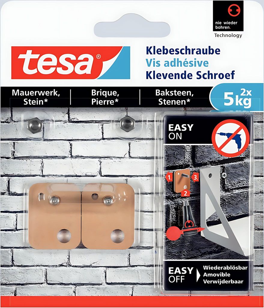tesa lepiaca skrutka pre max. 5,0 kg 2,4 x 3,0 cm, 2 ks. Obrázok produktu 