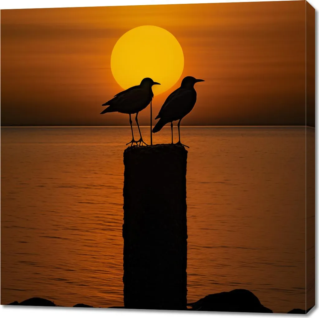 Habiller un Grand Mur Vide - Tableau 90x90 cm Conversations Crépuscule