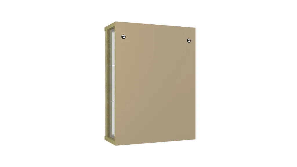 K-Möbel Vitrine Suspendue Noire 80x60cm avec Miroir et Éclairage LED - 19
