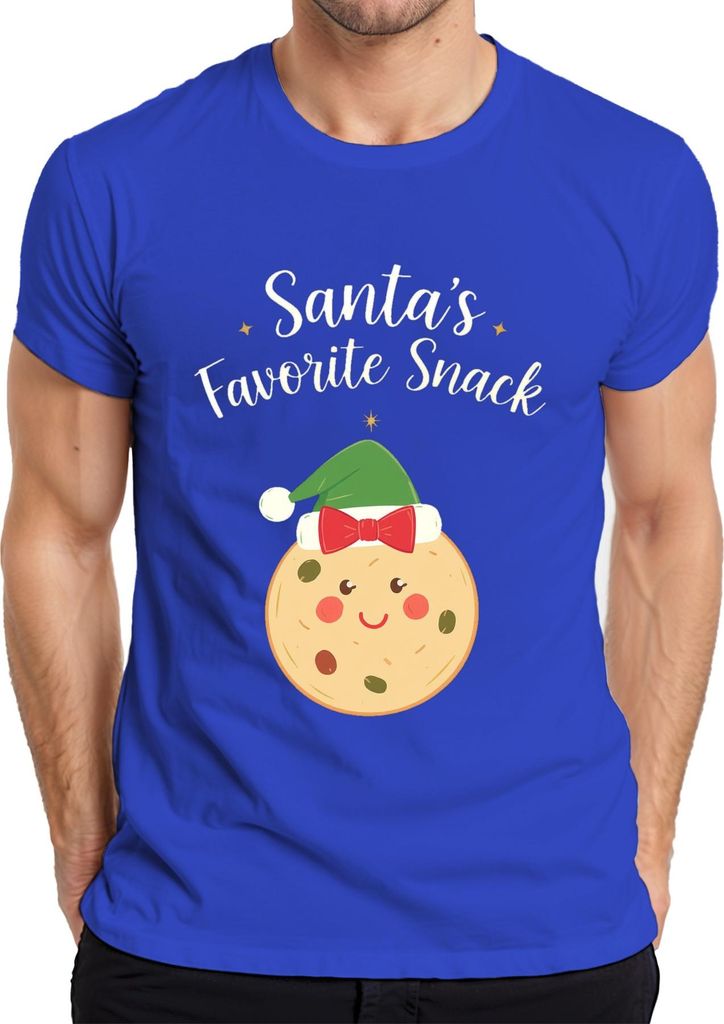 Santa's Favorite Snack Weihnachten Keks Geschenk Lustig niedlich Herren T-Shirt, Blau, 3XL