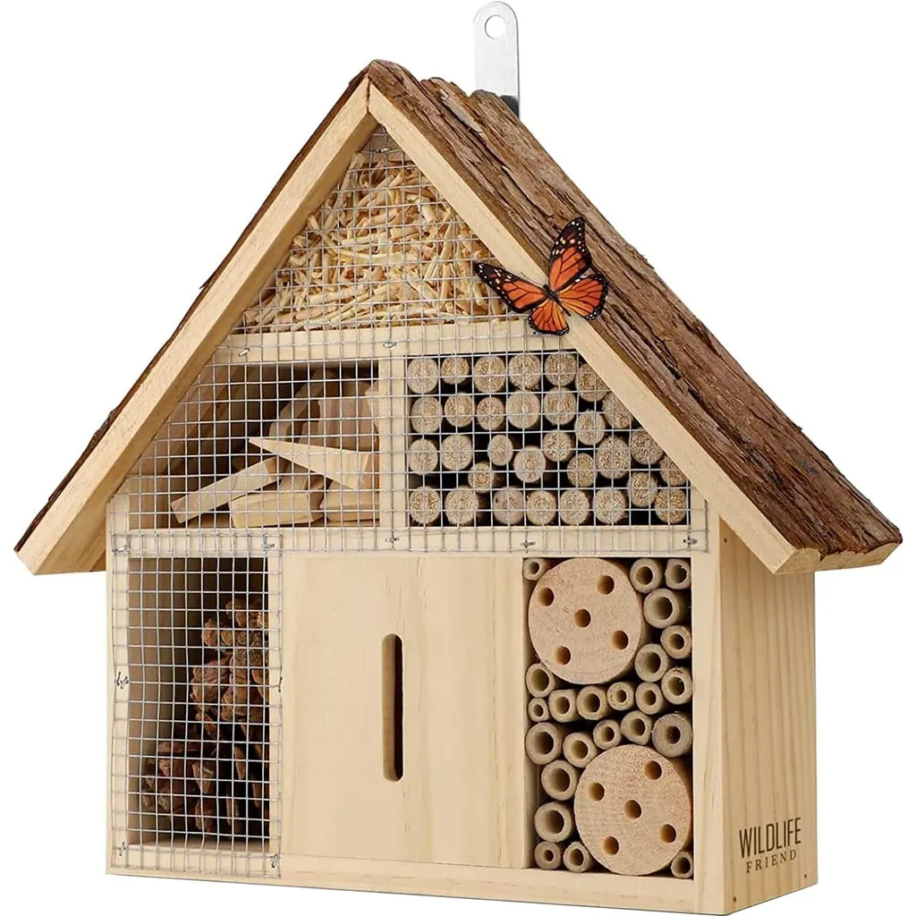 Hôtel à Insectes Géant avec Toit Métallique - Structure en Bois 76 cm