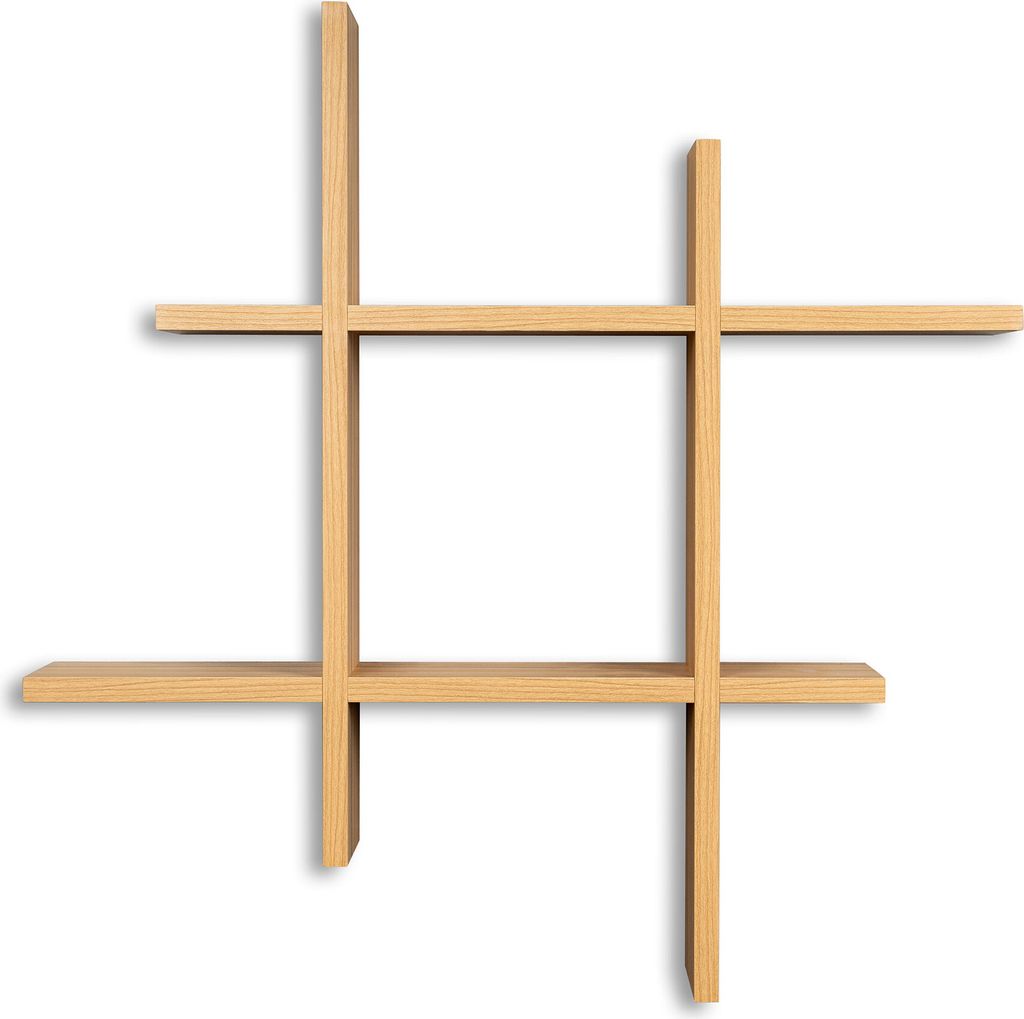 levandeo Hashtag Regal 75x75cm Wandregal Holz Kernbuche Bücherregal Hängeregal