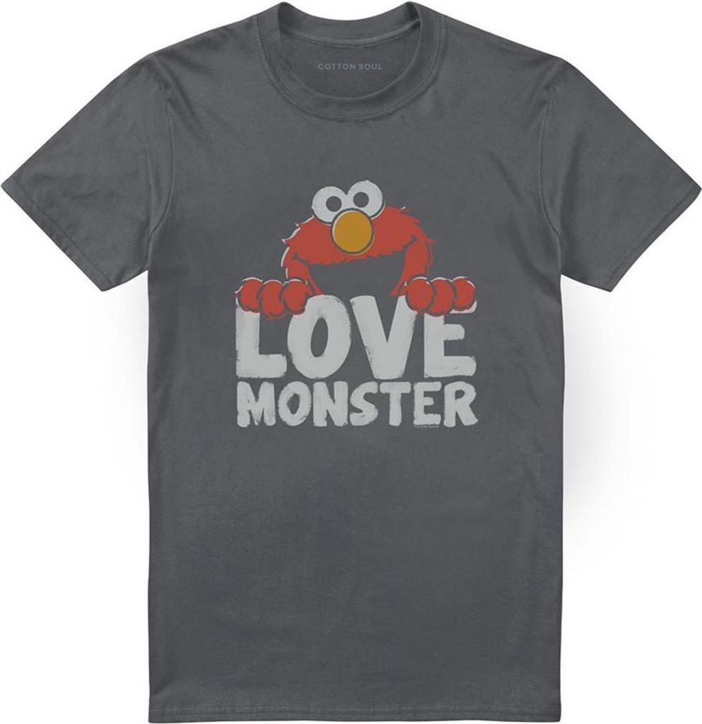 Sesame Street - "Love Monster" T-Shirt für Herren/Damen Uni TV21481 (XXL) (Holzkohle)