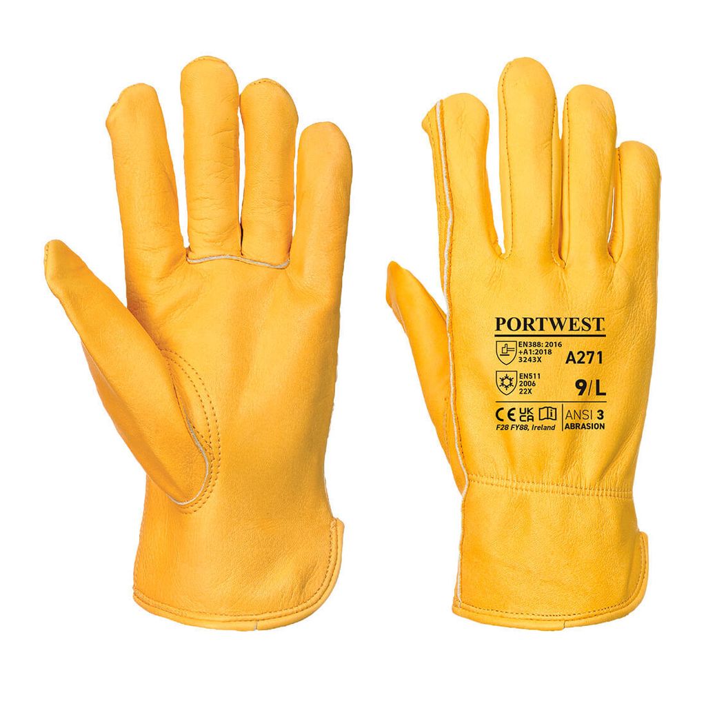 Portwest A271 Driver Handschuh Gefüttert Tan Gr. L