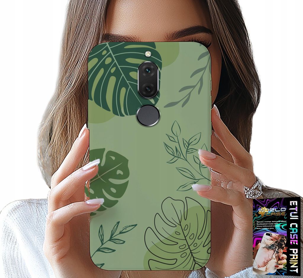 Fall Für Huawei Mate 10 Lite - Grüne Blätter Floralen Muster Zurück